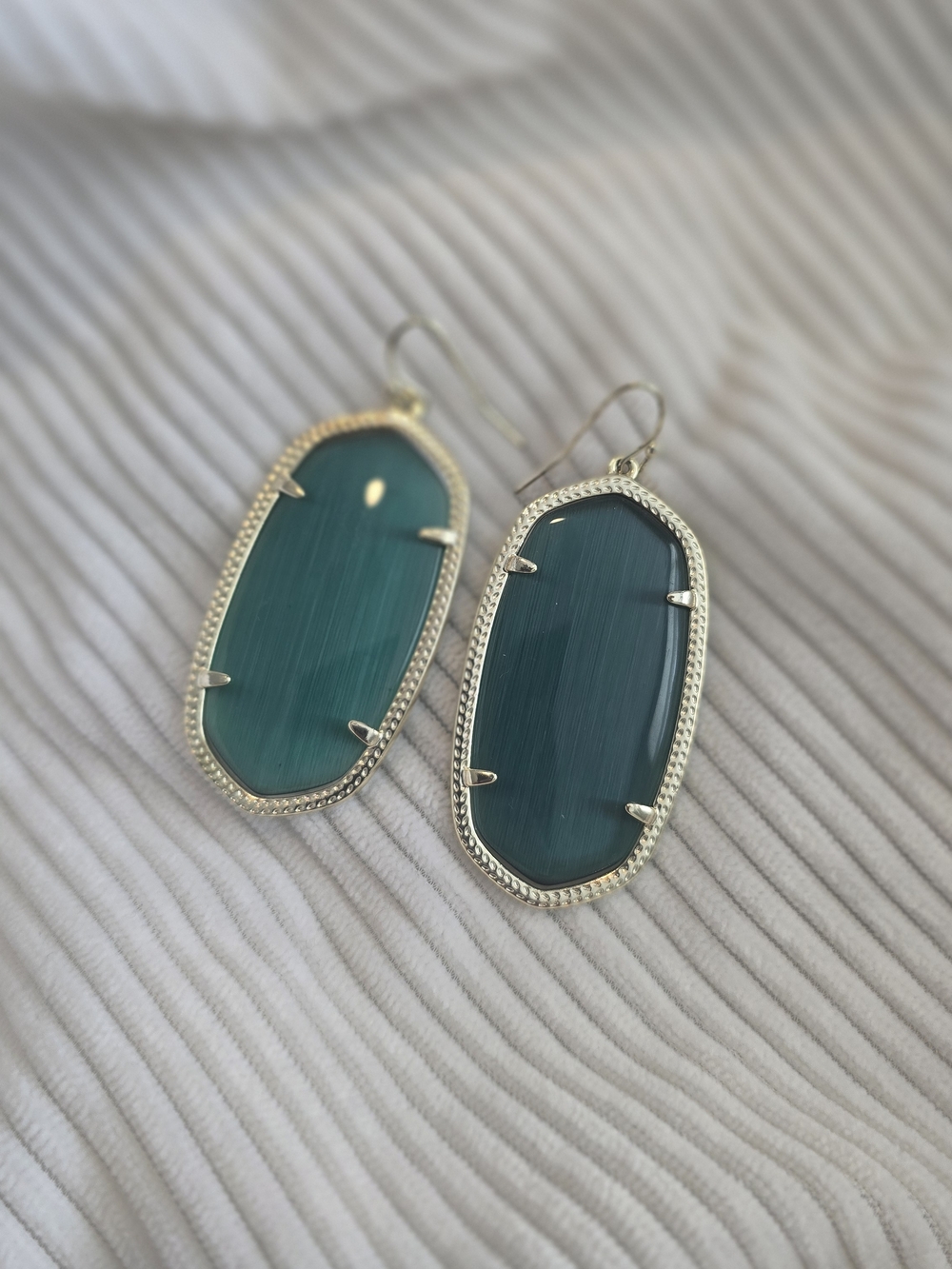 Kendra Scott Gold-Frame Emerald Green Drop Earrings - Women's Fashion Jewelry